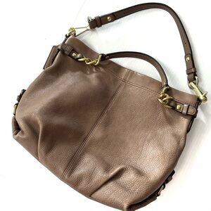 Coach Brooke taupe Leather Hobo Bag with gold colored hardware